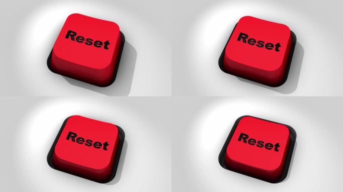 重置按钮RESET初始化按钮三维动画工业