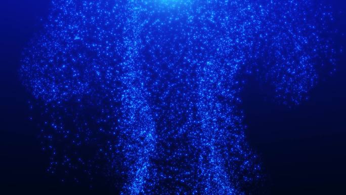 4K梦幻唯美蓝色粒子流动漂浮向上慢动作