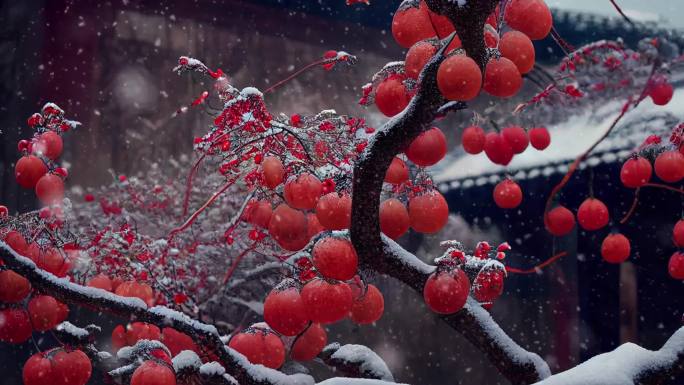 雪花飞舞 积雪 立冬 低温 寒冷