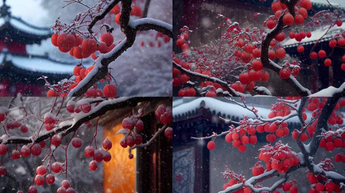 雪花飞舞 积雪 立冬 低温 寒冷