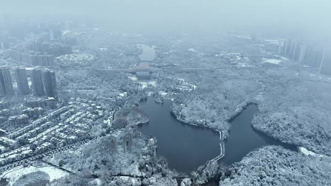 观山湖公园雪景