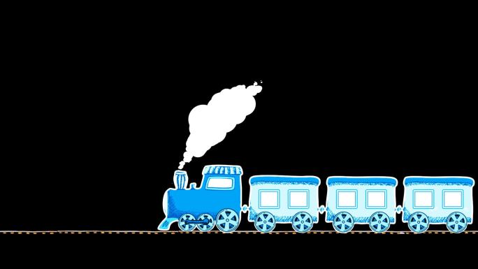 蓝色小火车通过屏幕
