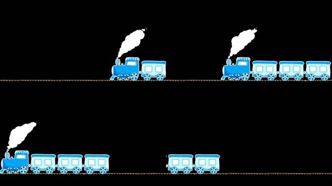 蓝色小火车通过屏幕