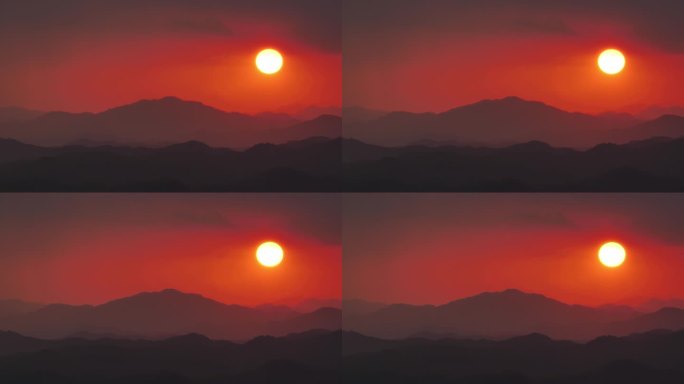 远山日落