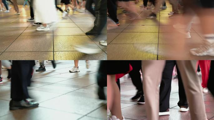 人潮涌动、穿梭人流、经济复苏