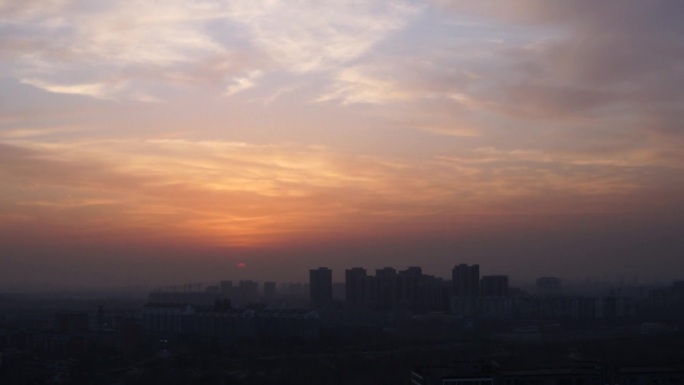 城市日出东方黎明早晨太阳凌晨旭日东升阳光