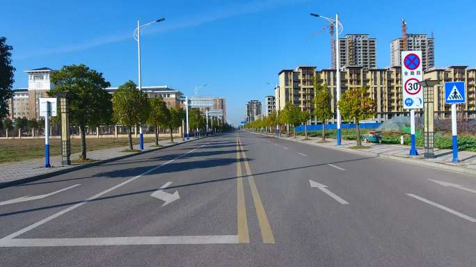 航拍 路口 道路 素材 空镜