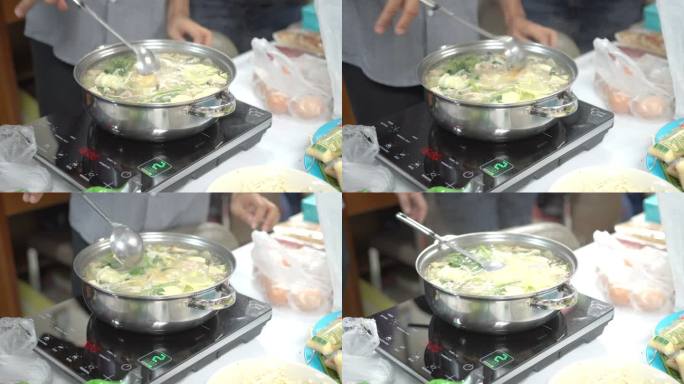 侧视图：在家制作Sukiyaki