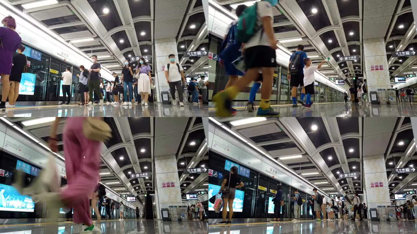深圳地铁上下班人群延时拍摄