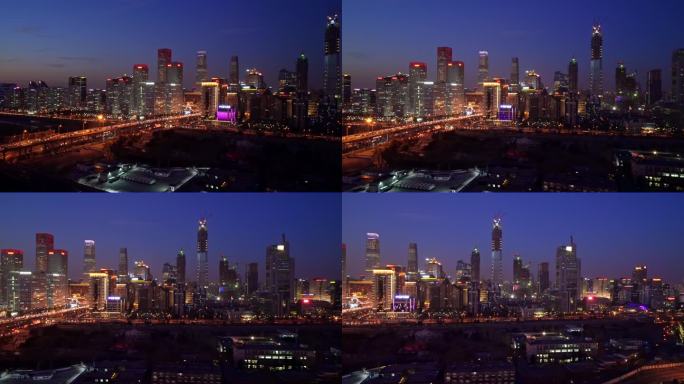 北京国贸建筑夜景风光