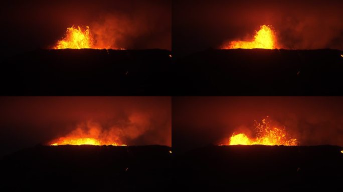 火山地壳运动炽热热烈剪影