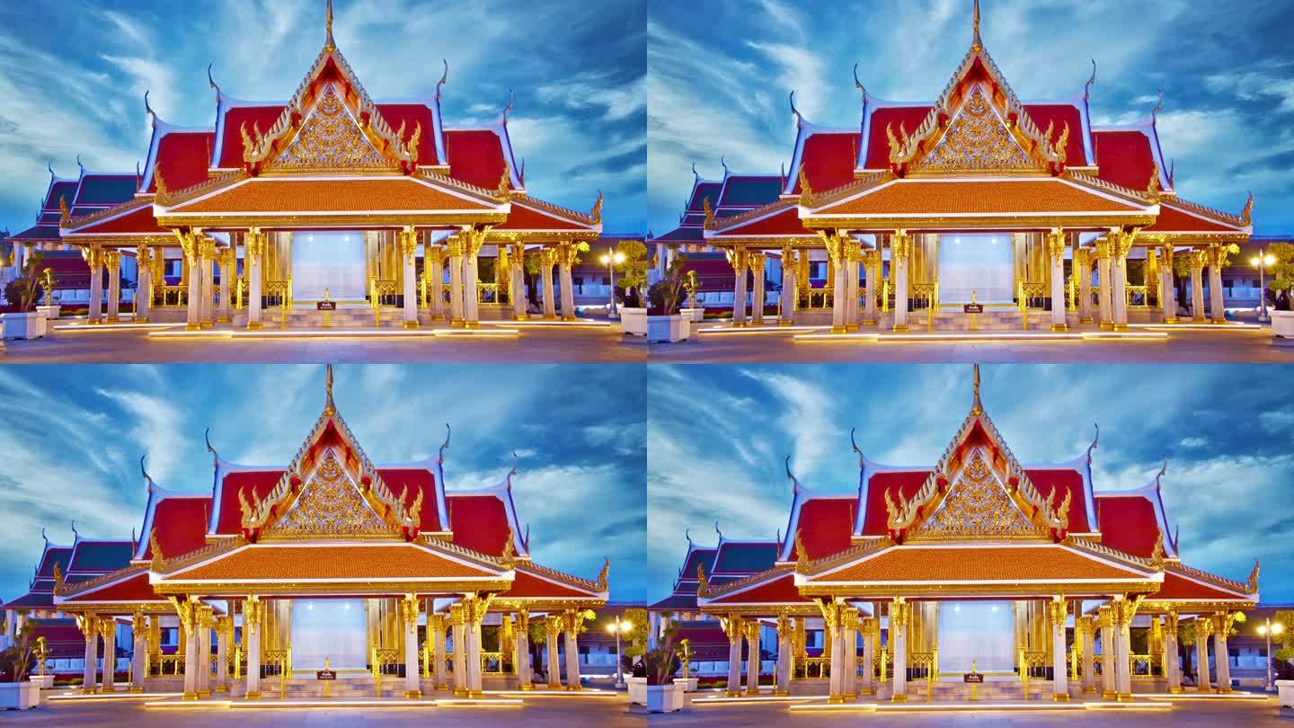 泰国Wat。雕塑雕像金碧辉煌地标建筑