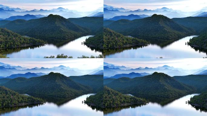 自然景观秦岭淮河水库群山环绕长江源头黄河