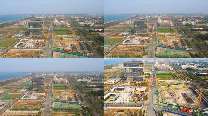 海南海口江东新区建设工地建设项目高楼
