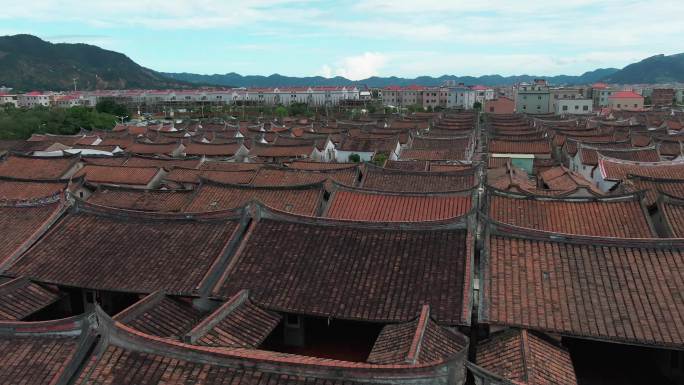 中国古民居聚居区疫情期间无人空镜头