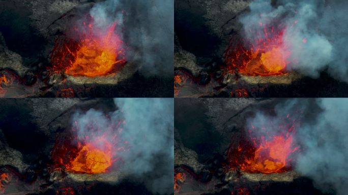 鸟瞰大自然的完美和新火山的诞生