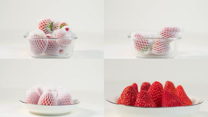 【4k】草莓素材 手工摆盘