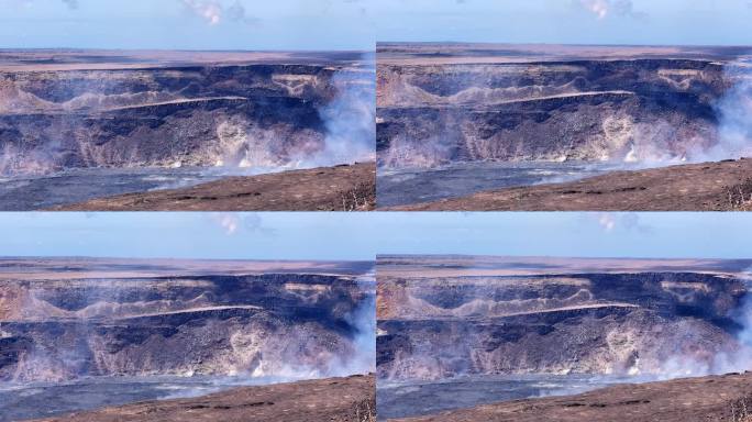 火山口。地热地球能源矿物质