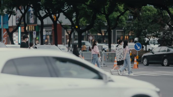 一组杭州街头人流车流人文镜头