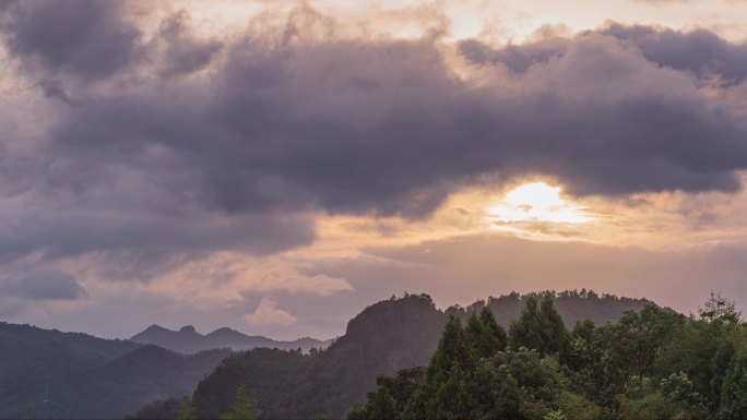 仙居日落延时摄影