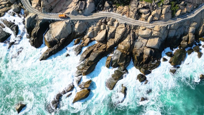 海南三亚蜈支洲岛码头航拍风景