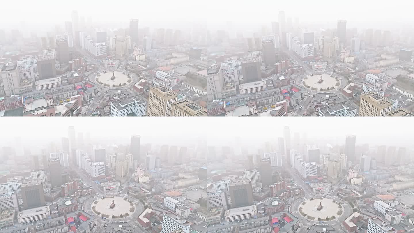 【4k高清】沈阳中山广场雾霾