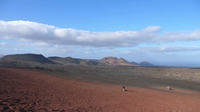 加那利岛Lanzarote-Timanfaya国家公园的火山景观