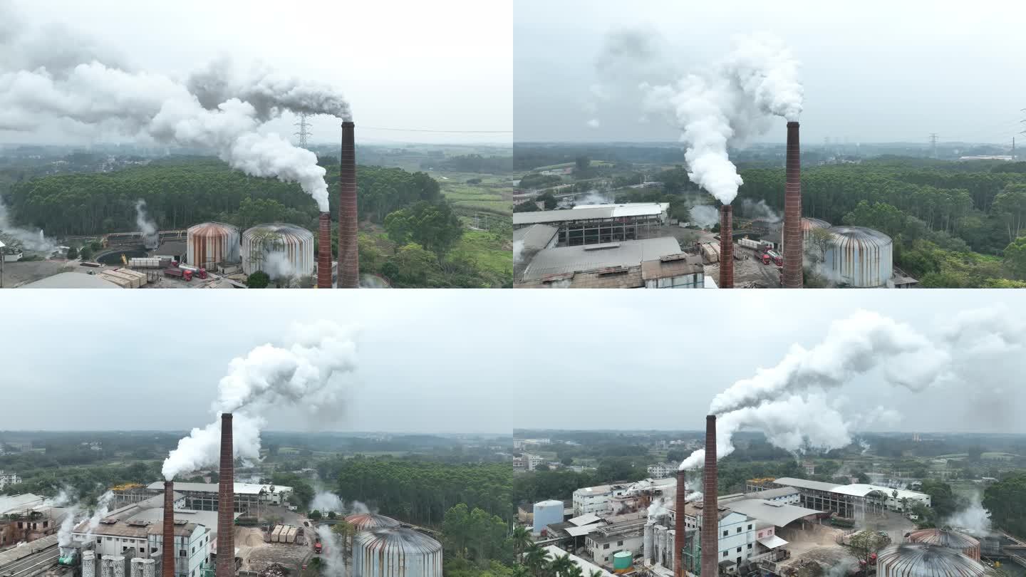 烟囱冒烟空气污染全球变暖