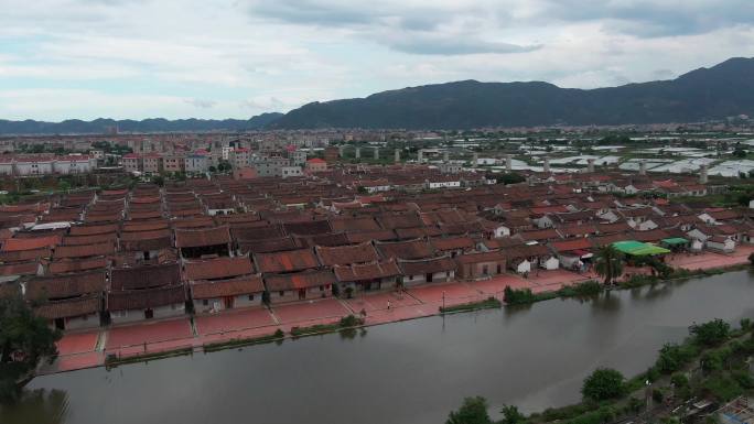 中国古村落聚居区疫情期间无人空镜头