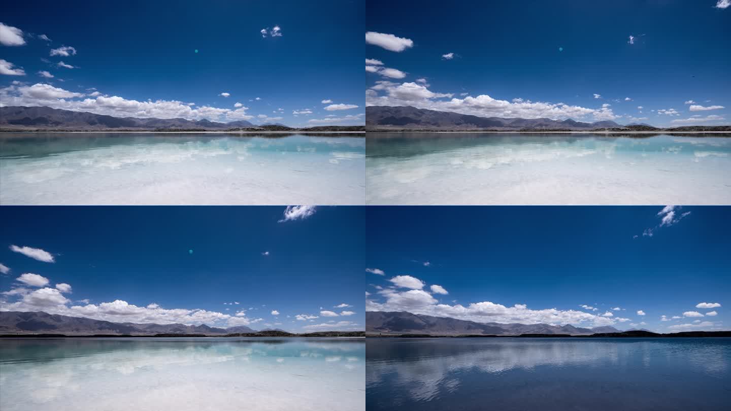 盐湖自然风光青海海西大柴旦翡翠湖延时摄影