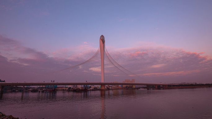 滨海湾大桥日转夜