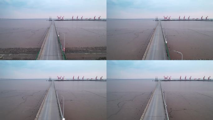 嘉兴海盐县海港码头航拍