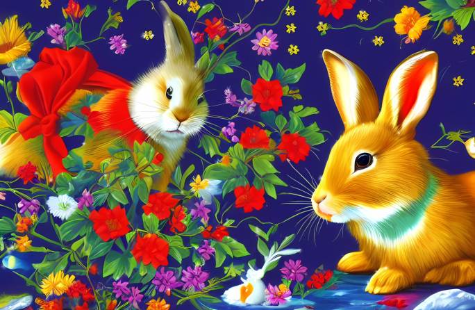 花瓣和兔子
