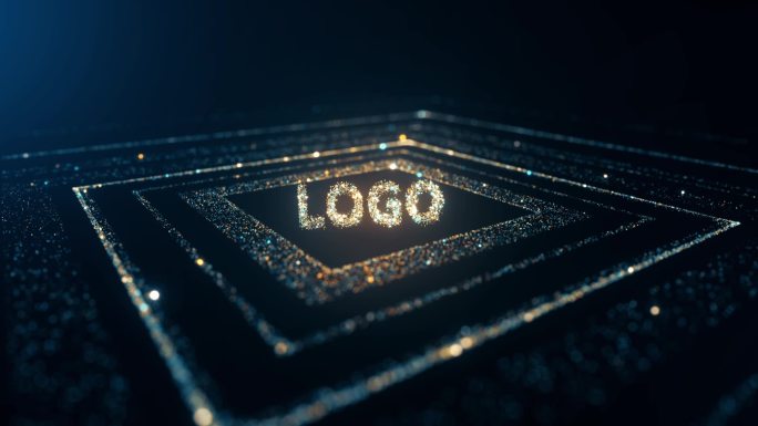 LOGO粒子汇聚银河宇宙科技粒子线条星云