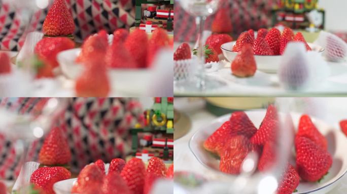 【4k】草莓 草莓摆盘