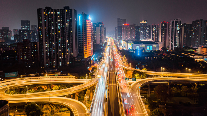 【4k】成都二环夜景交通延时