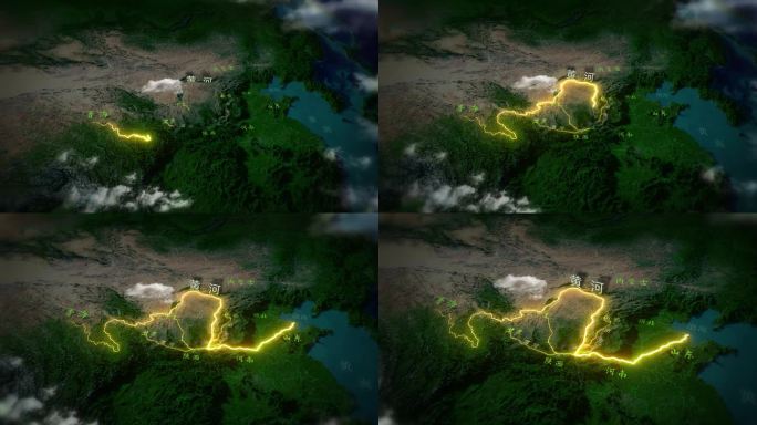 黄河水系水域地图（视频）金色版