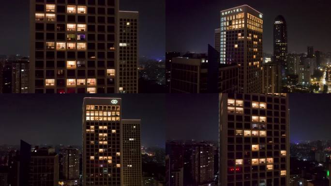 夜晚办公楼白领加班