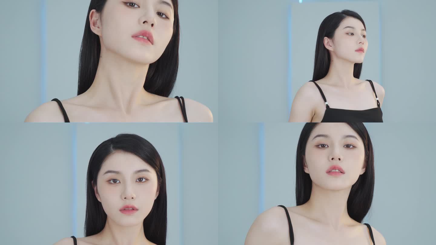 美妆护肤人物模特展示4K视频素材34