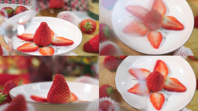 【4k】草莓素材 草莓摆盘