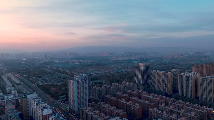 大同城市空镜航拍冬季