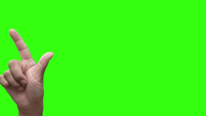 手动显示触摸或点击屏幕，在绿色屏幕背景上。