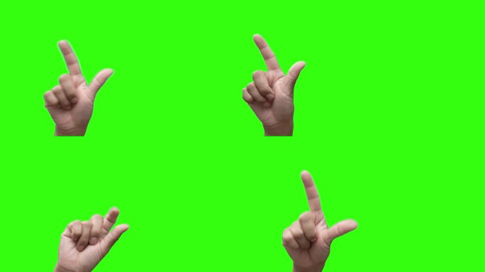 手动显示触摸或点击屏幕，在绿色屏幕背景上。
