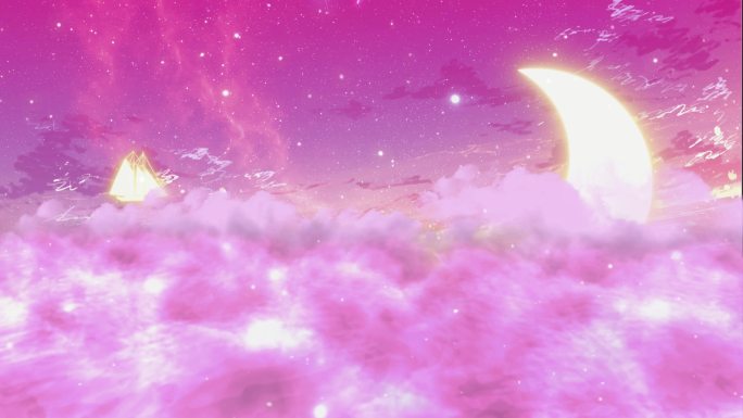 粉色鎏金梦幻月亮唯美舞台表演LED背景