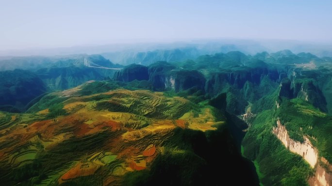 湘西凤凰风景 德夯 金龙村 山顶大桥1