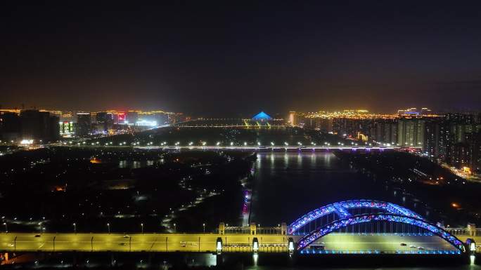 大同城市夜景空镜航拍