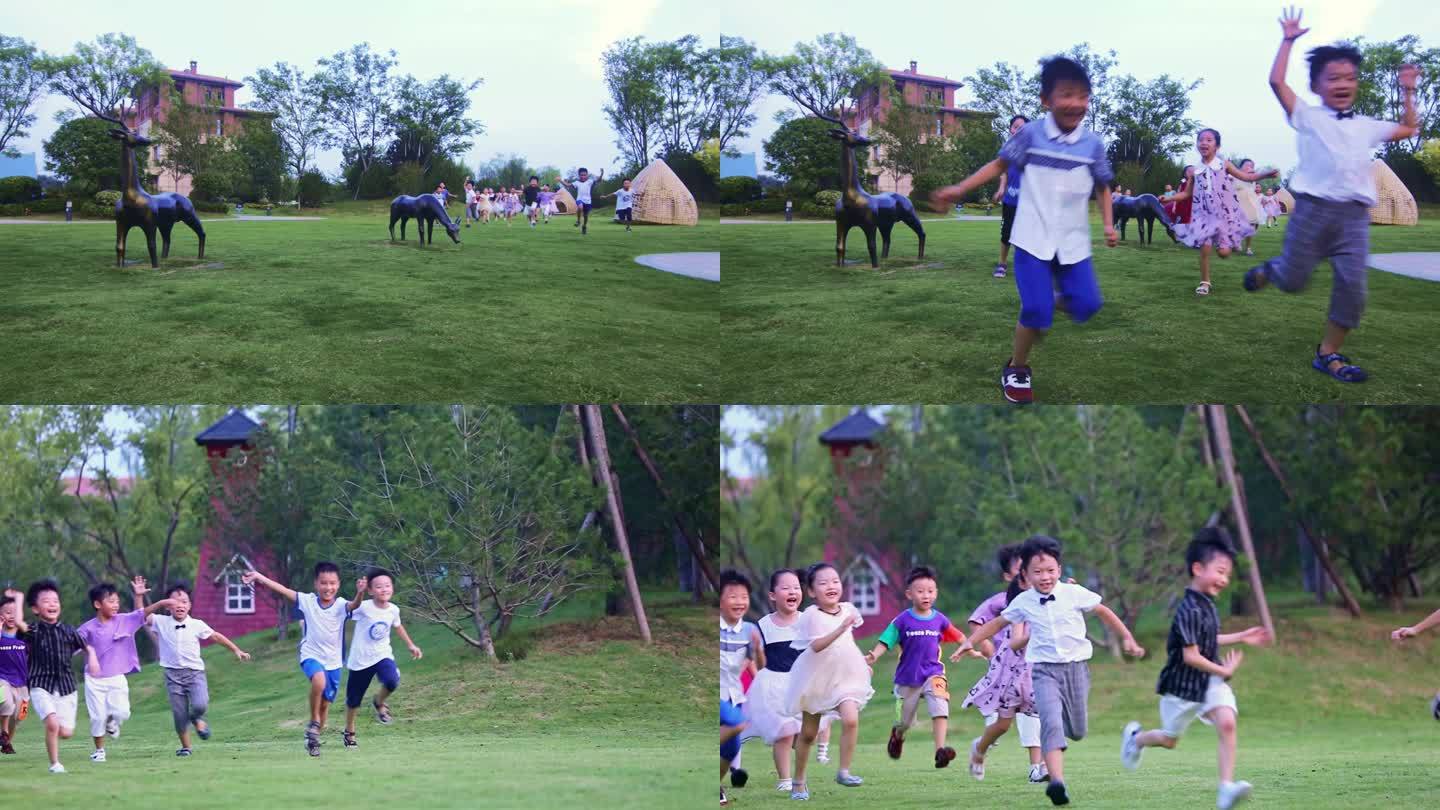 高清4k拍摄小孩奔跑