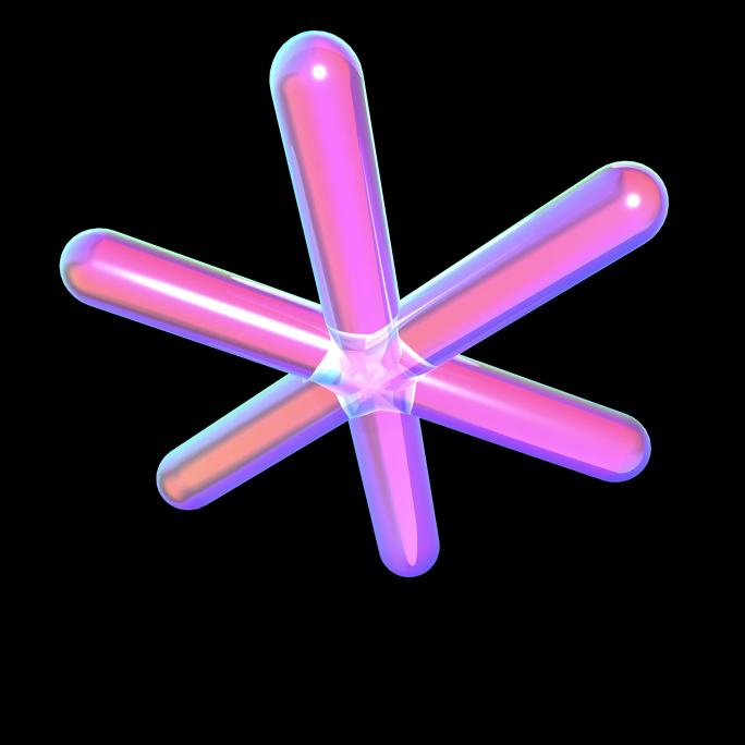 赛博朋克六角星花瓣 几何装饰元素抽象艺术