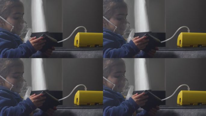 女孩在家使用喷雾器的4K视频