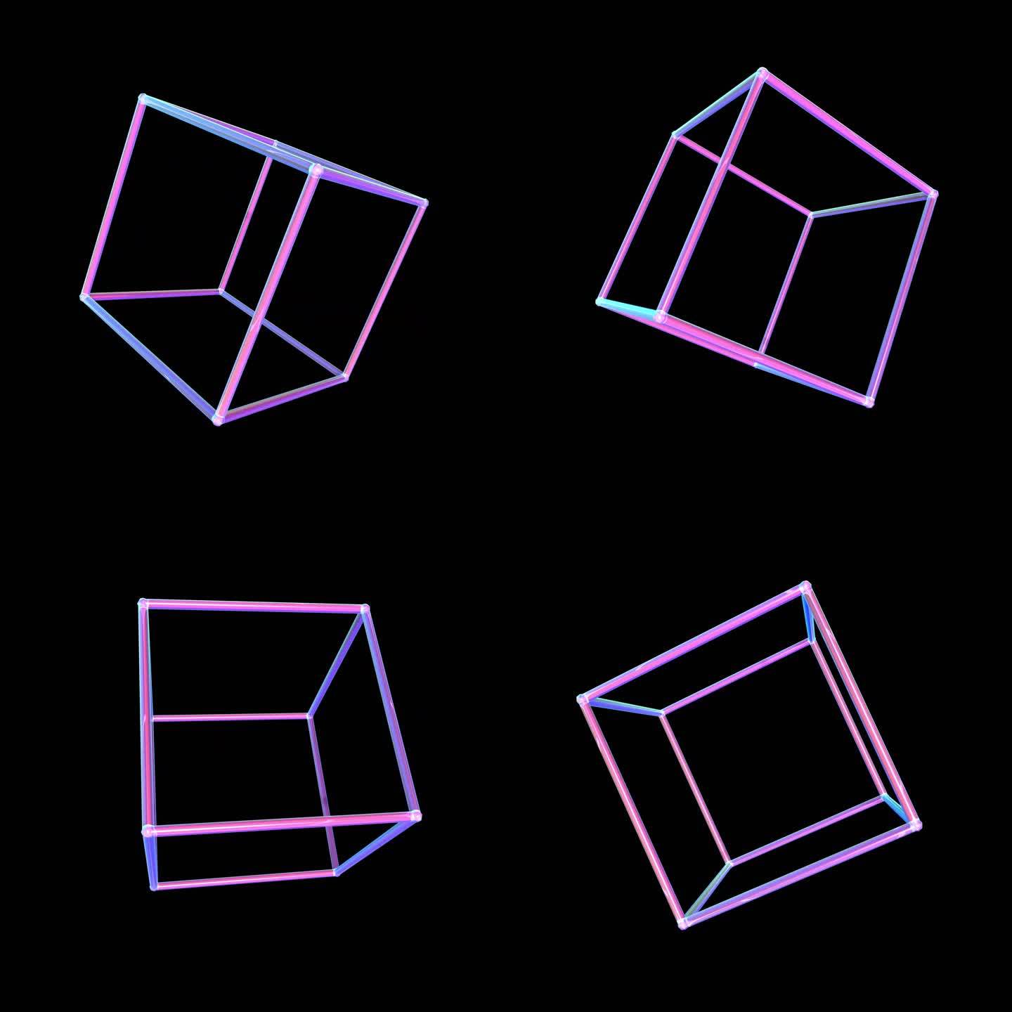 赛博朋克空间立方体 几何装饰元素抽象艺术